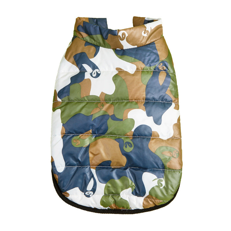 KFX-3735229 Pet Camouflage Plus Velvet Padded Jacket for Comfortable Warmth and Style