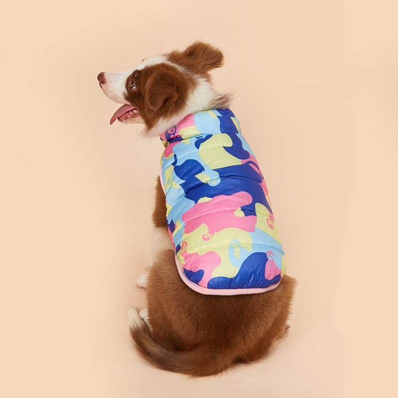 KFX-3735229 Pet Camouflage Plus Velvet Padded Jacket for Comfortable Warmth and Style