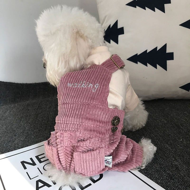KFX-3736381 Autumn and Winter Pet Corduroy Overalls in Various Sizes