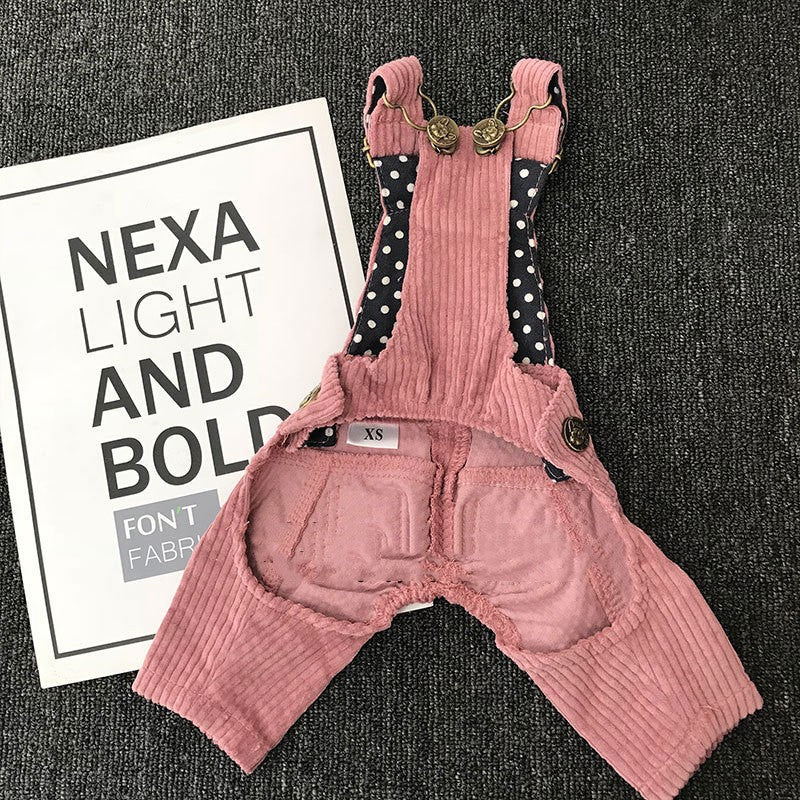 KFX-3736381 Autumn and Winter Pet Corduroy Overalls in Various Sizes