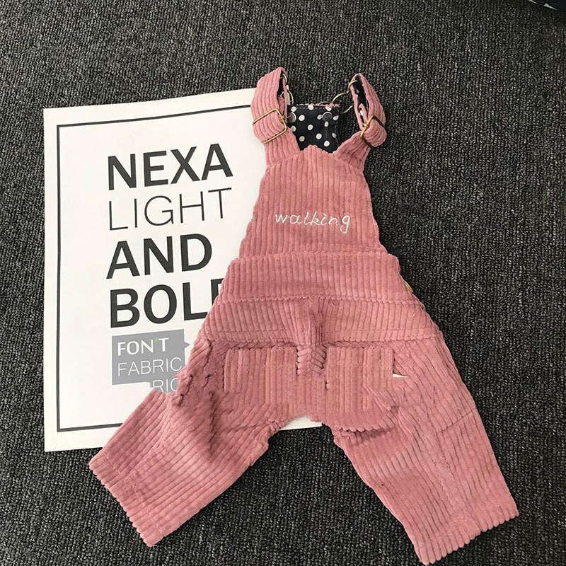 KFX-3736381 Autumn and Winter Pet Corduroy Overalls in Various Sizes