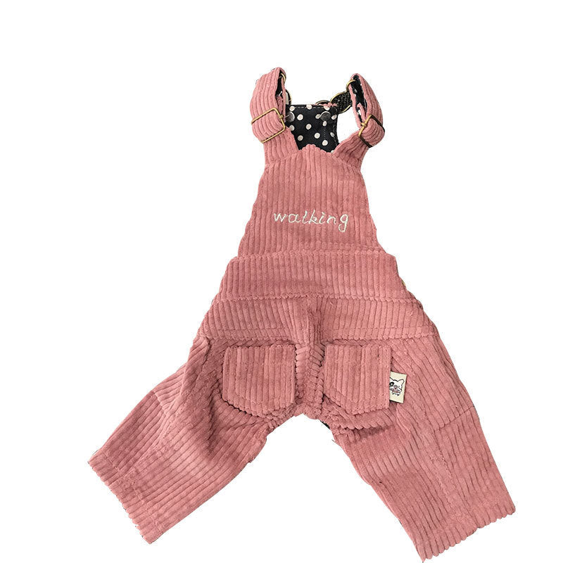 KFX-3736381 Autumn and Winter Pet Corduroy Overalls in Various Sizes