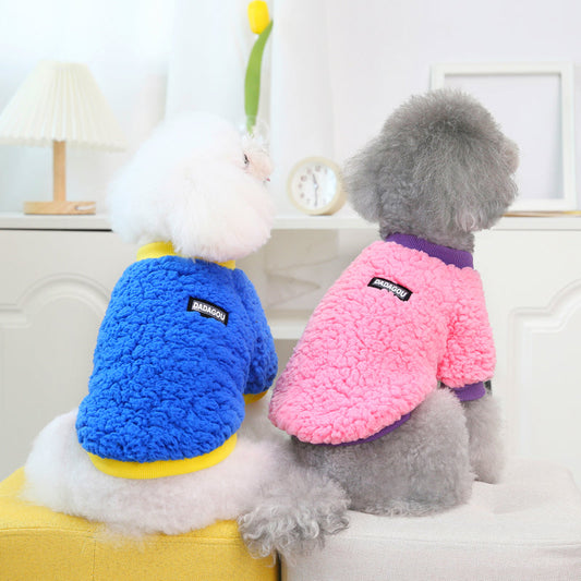 KFX-3738941 Colorful Fleece Pet Clothes for Autumn and Winter - Multiple Sizes Available