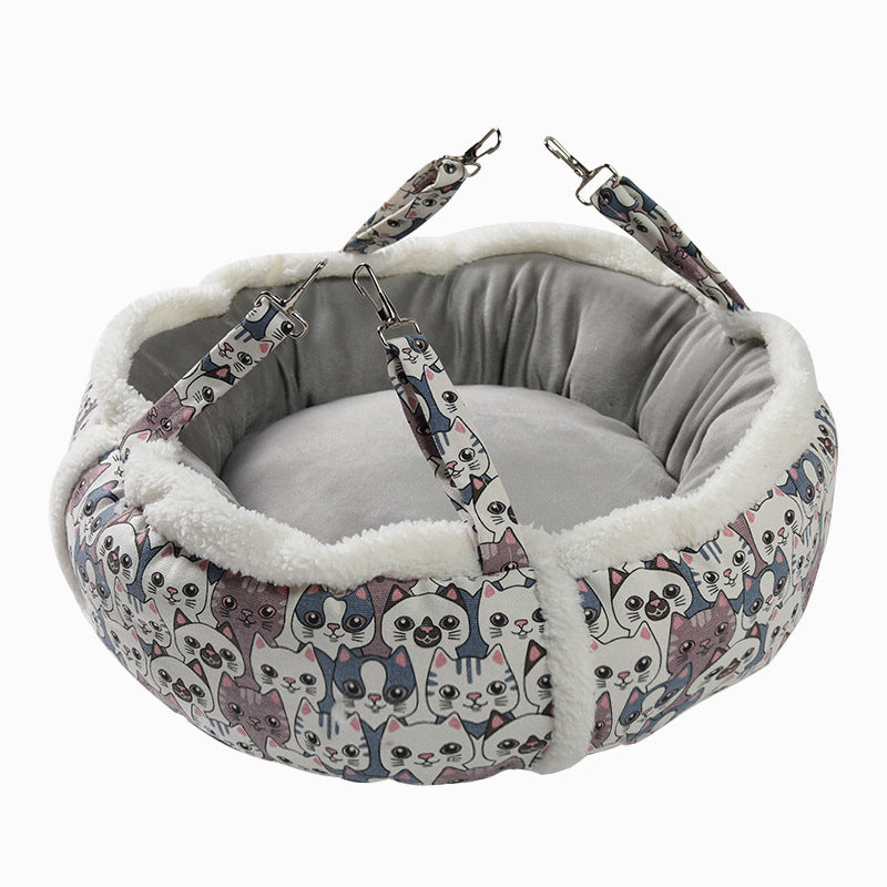 KFX-3740221 Multi-Functional Hanging Cat Hammock Nest - Flannel, PP Cotton, Cashmere, Alloy Materials