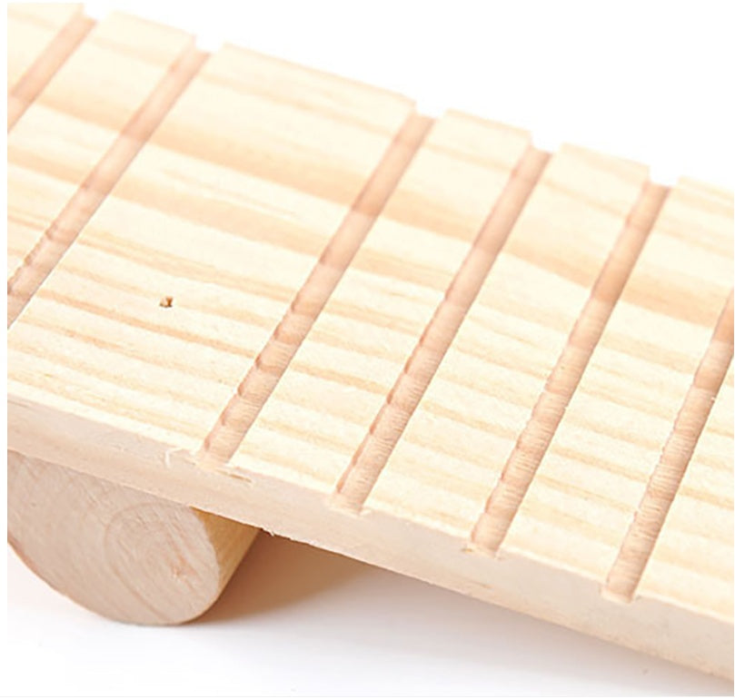 KFX-3741373 Wooden Hamster Seesaw for Stress Relief and Exercise - Natural Wood Pet Toy
