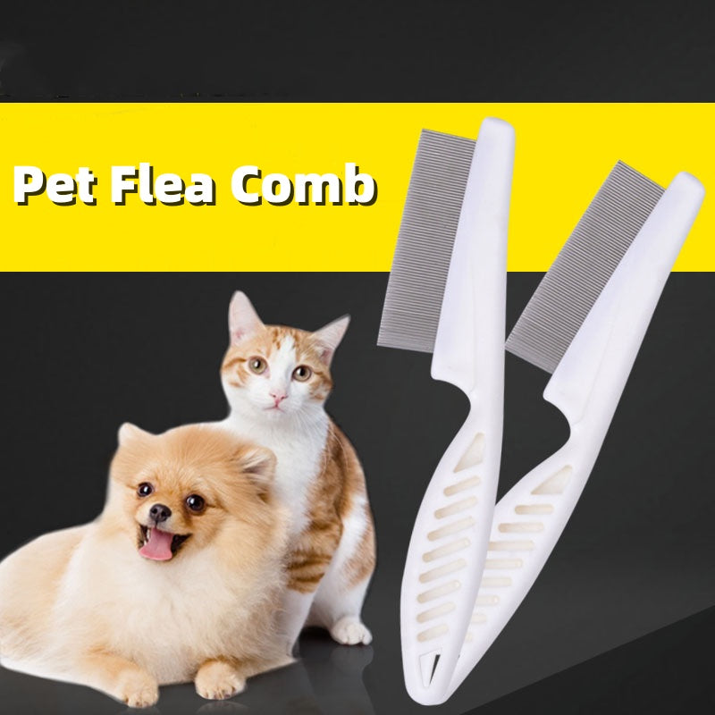 KFX-3742141 Flea and Mite Comb with Handle for Cats and Dogs - Natural, Chemical-Free Solution for Pet Care