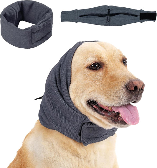 KFX-3743933 Dog Calming Hoodie and Adjustable Ear Wraps for Noise Protection and Anxiety Relief