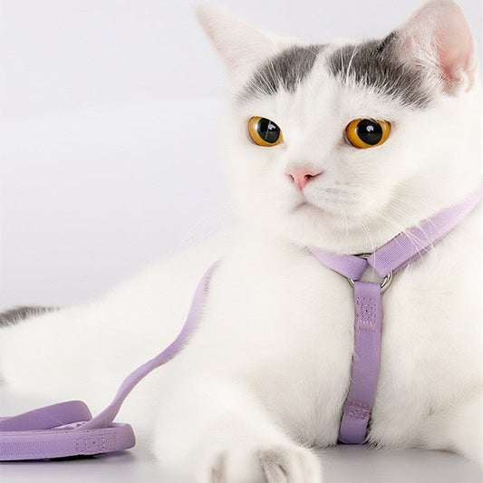 KFX-3746109 Breathable Cloth I-Shaped Chest Strap for Cats and Small Dogs in Fresh Colors