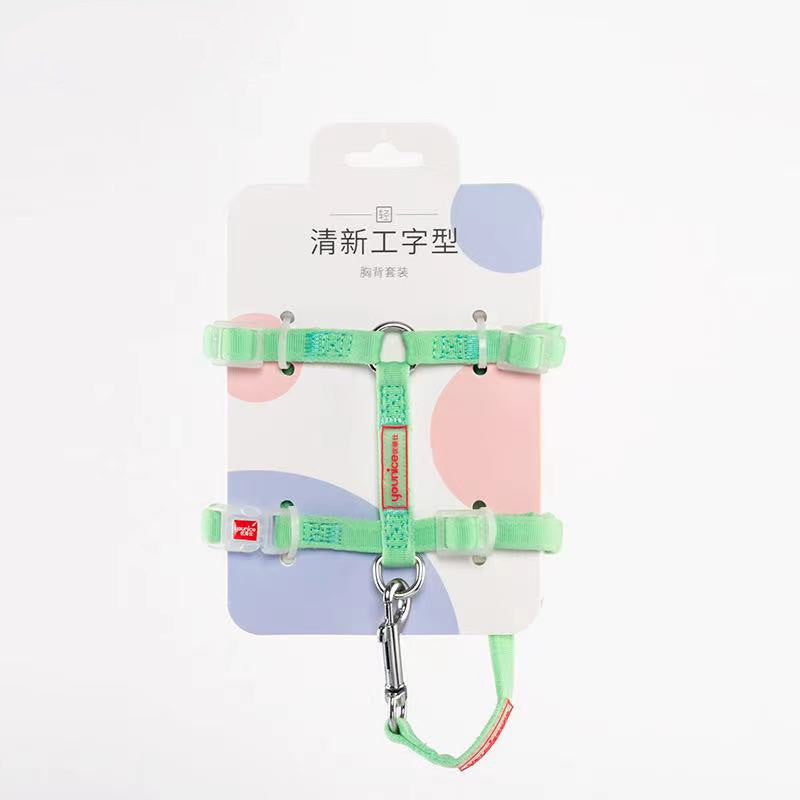 KFX-3746109 Breathable Cloth I-Shaped Chest Strap for Cats and Small Dogs in Fresh Colors