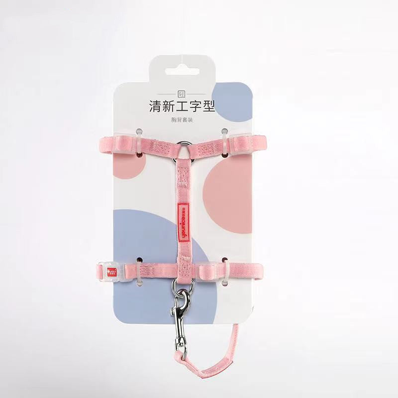 KFX-3746109 Breathable Cloth I-Shaped Chest Strap for Cats and Small Dogs in Fresh Colors