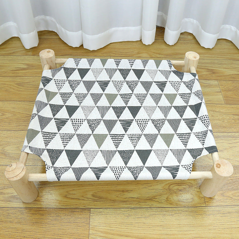 KFX-3746365 Wooden Camping Bed for Cats - 44x51cm Cat Litter Solution