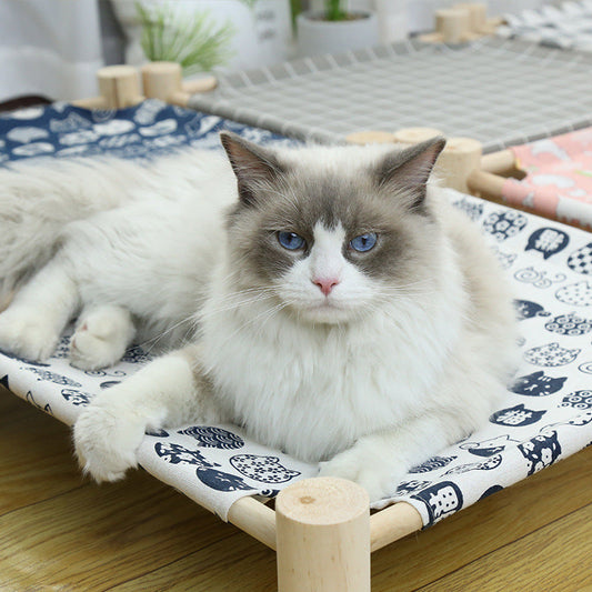 KFX-3746365 Wooden Camping Bed for Cats - 44x51cm Cat Litter Solution
