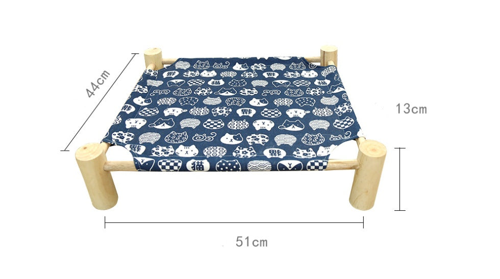 KFX-3746365 Wooden Camping Bed for Cats - 44x51cm Cat Litter Solution