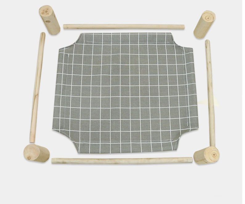 KFX-3746365 Wooden Camping Bed for Cats - 44x51cm Cat Litter Solution