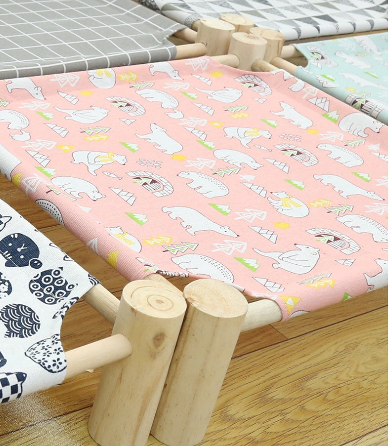 KFX-3746365 Wooden Camping Bed for Cats - 44x51cm Cat Litter Solution