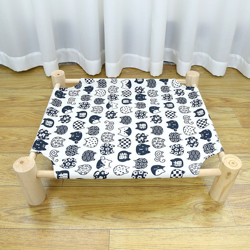 KFX-3746365 Wooden Camping Bed for Cats - 44x51cm Cat Litter Solution
