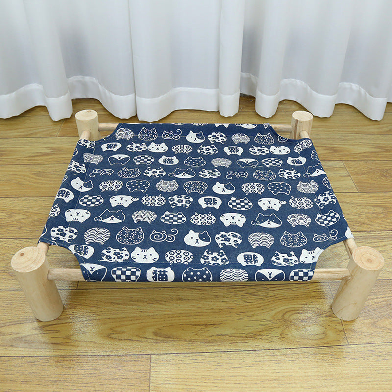 KFX-3746365 Wooden Camping Bed for Cats - 44x51cm Cat Litter Solution