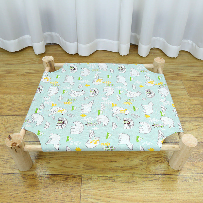 KFX-3746365 Wooden Camping Bed for Cats - 44x51cm Cat Litter Solution
