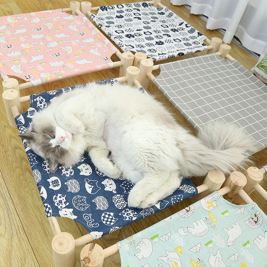 KFX-3746365 Wooden Camping Bed for Cats - 44x51cm Cat Litter Solution