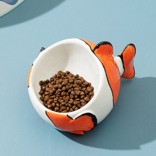 KFX-3746493 Ceramic Cat Bowl Designed to Support Cervical Spine Health with Automatic Feeding Feature