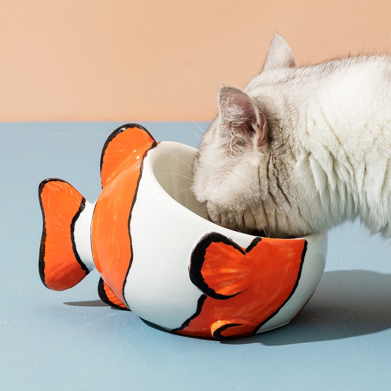 KFX-3746493 Ceramic Cat Bowl Designed to Support Cervical Spine Health with Automatic Feeding Feature