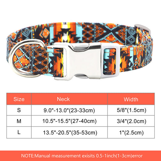 KFX-3748157 Personalized Nylon Dog Collar with Custom Nameplate ID Tag for Cats and Dogs
