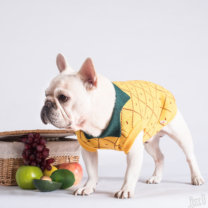 KFX-3750077 Cozy Cotton Dog Sweater in Yellow - Japanese and Korean Style, Multiple Sizes Available
