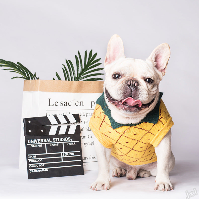 KFX-3750077 Cozy Cotton Dog Sweater in Yellow - Japanese and Korean Style, Multiple Sizes Available