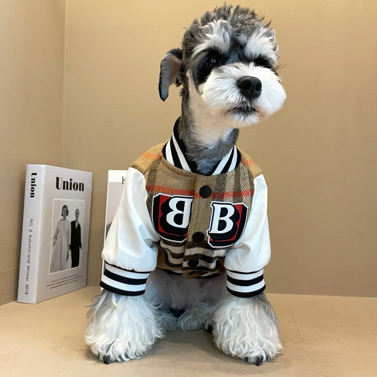 KFX-3751741 Winter Wool Pet Jacket for Dogs - Padded Outerwear for Schnauzer, Bichon, Teddy, Shiba Inu - Size XS to XL