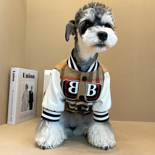 KFX-3751741 Winter Wool Pet Jacket for Dogs - Padded Outerwear for Schnauzer, Bichon, Teddy, Shiba Inu - Size XS to XL