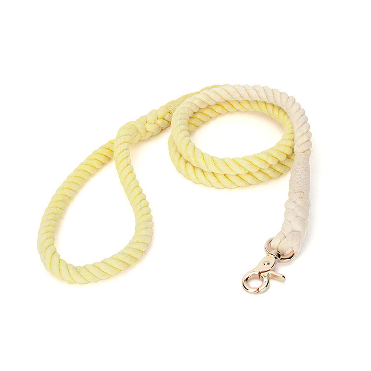 KFX-3751869 Colorful Hand-Dyed Woven Cotton Rope Dog Leash - 1.3cm x 150cm