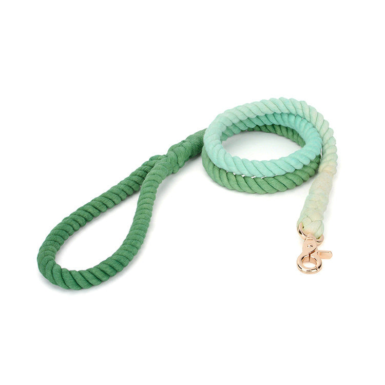 KFX-3751869 Colorful Hand-Dyed Woven Cotton Rope Dog Leash - 1.3cm x 150cm