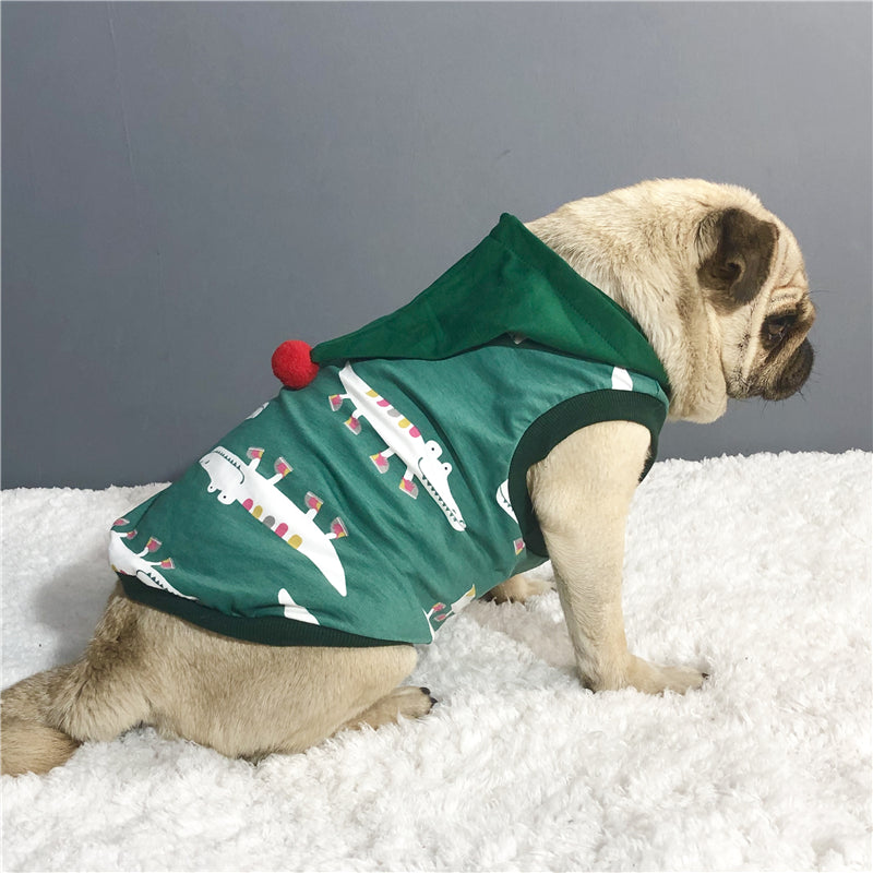 KFX-3752637 Cotton Crocodile Vest for Summer Wear – Lightweight Casual Pet Clothing for Bulldogs