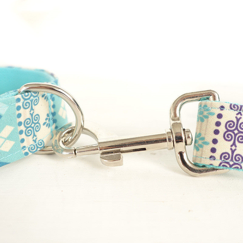 KFX-3754045 Durable Polyester Dog Collar and Leash Set with Bow Tie Design, Multiple Sizes Available