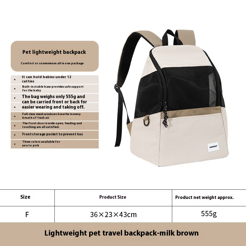 KFX-3754301 Lightweight Portable Pet Backpack for Small Pets - Breathable Design for All Seasons