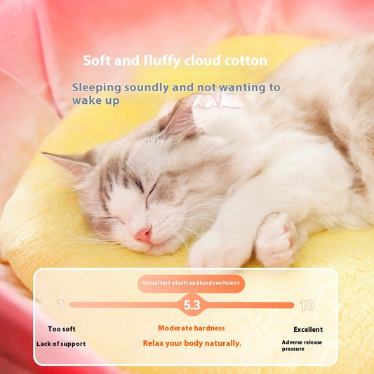 KFX-3756093 Lotus Pink Thermal Cat Nest with Ultra-Soft Crystal Material for All Seasons