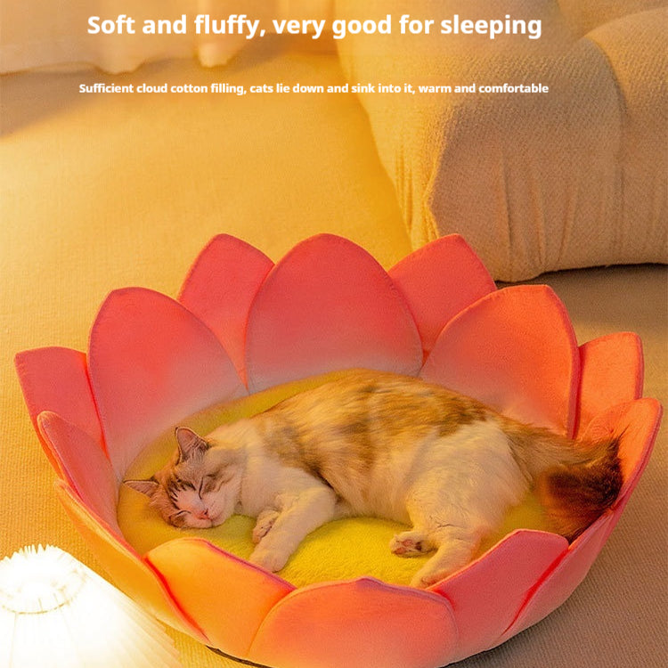 KFX-3756093 Lotus Pink Thermal Cat Nest with Ultra-Soft Crystal Material for All Seasons