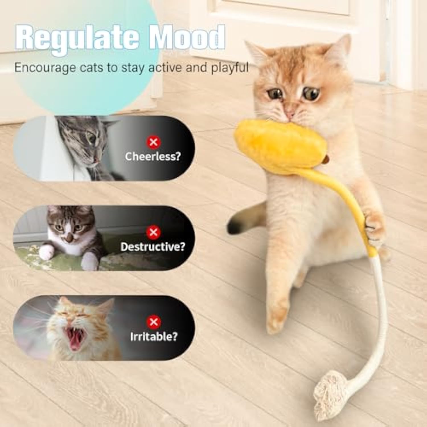 KFX-3756221 Sisal Rope Cat Chew Toys with Catnip and Silvervine - Safe, Bite-Resistant Dental Fun for Indoor Cats
