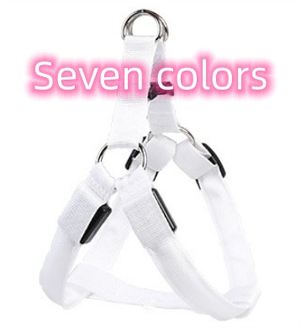 KFX-3757117 LED Luminous Dog Chest Strap with Interchangeable Leash - Multiple Colors & Flashing Modes