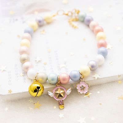 KFX-3759805 Fairy Cat Pearl Pendant Collar - Multiple Colors & Adjustable Sizes