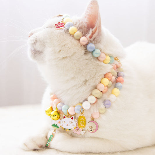KFX-3759805 Fairy Cat Pearl Pendant Collar - Multiple Colors & Adjustable Sizes