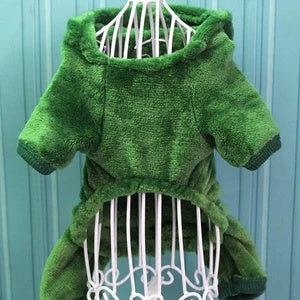 KFX-3760189 Soft Cotton Green Tyrannosaurus Rex Hooded Coat for Pets in Multiple Sizes
