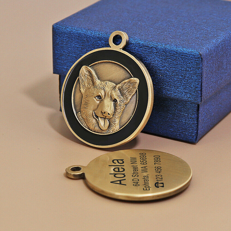 KFX-3760445 Personalized Metal Dog and Cat Identity Tag with Anti-Lost Feature