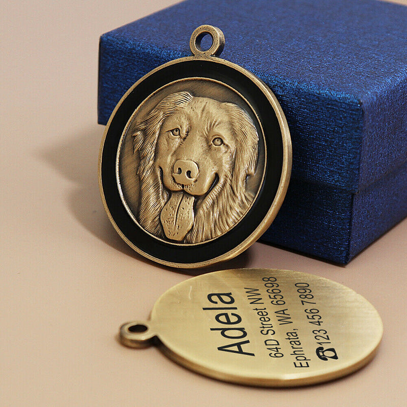 KFX-3760445 Personalized Metal Dog and Cat Identity Tag with Anti-Lost Feature