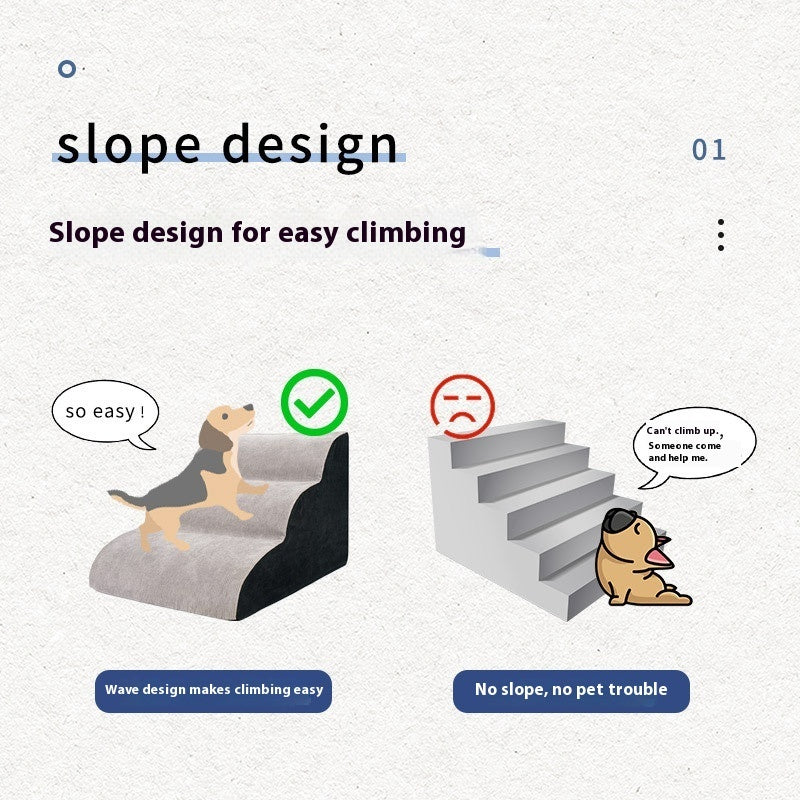 KFX-3761085 Pet Stairs with Multiple Levels and Slope Options for Small Dogs