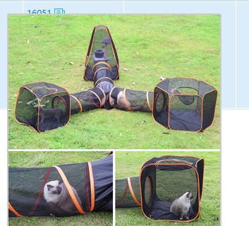 KFX-3762877 Pet Folding Game Channel Fence - 6 Piece Set with Durable Mesh Fabric, Dimensions 41x90x3 Channels and 120x70 Squares