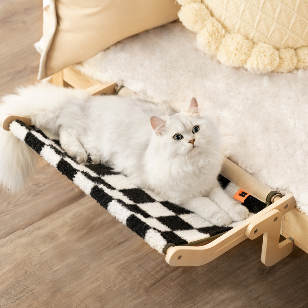 KFX-3765181 Cat Hanging Bed and Climbing Frame - Wooden Pet Bed in Multiple Colors