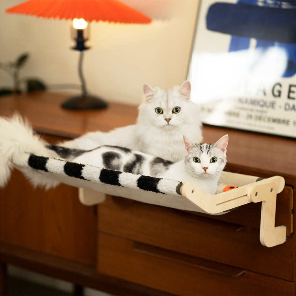 KFX-3765181 Cat Hanging Bed and Climbing Frame - Wooden Pet Bed in Multiple Colors