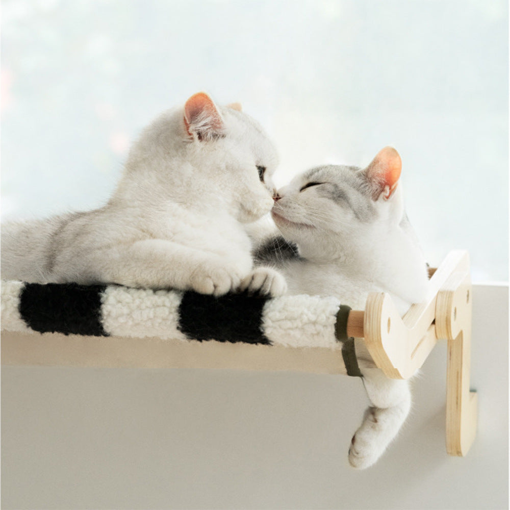 KFX-3765181 Cat Hanging Bed and Climbing Frame - Wooden Pet Bed in Multiple Colors