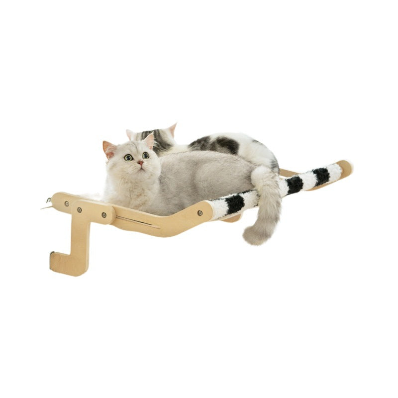 KFX-3765181 Cat Hanging Bed and Climbing Frame - Wooden Pet Bed in Multiple Colors